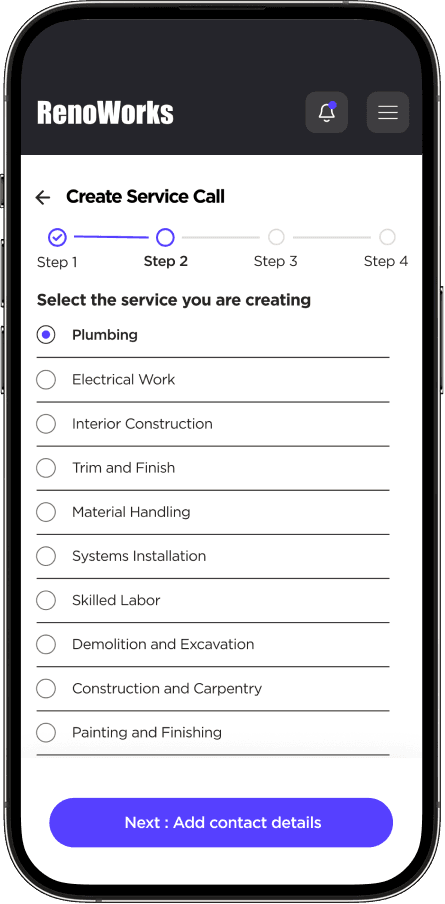 Step 2: Select service