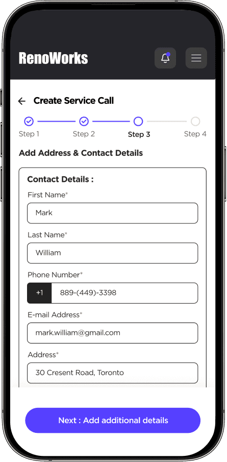 Step 3: Add contact details